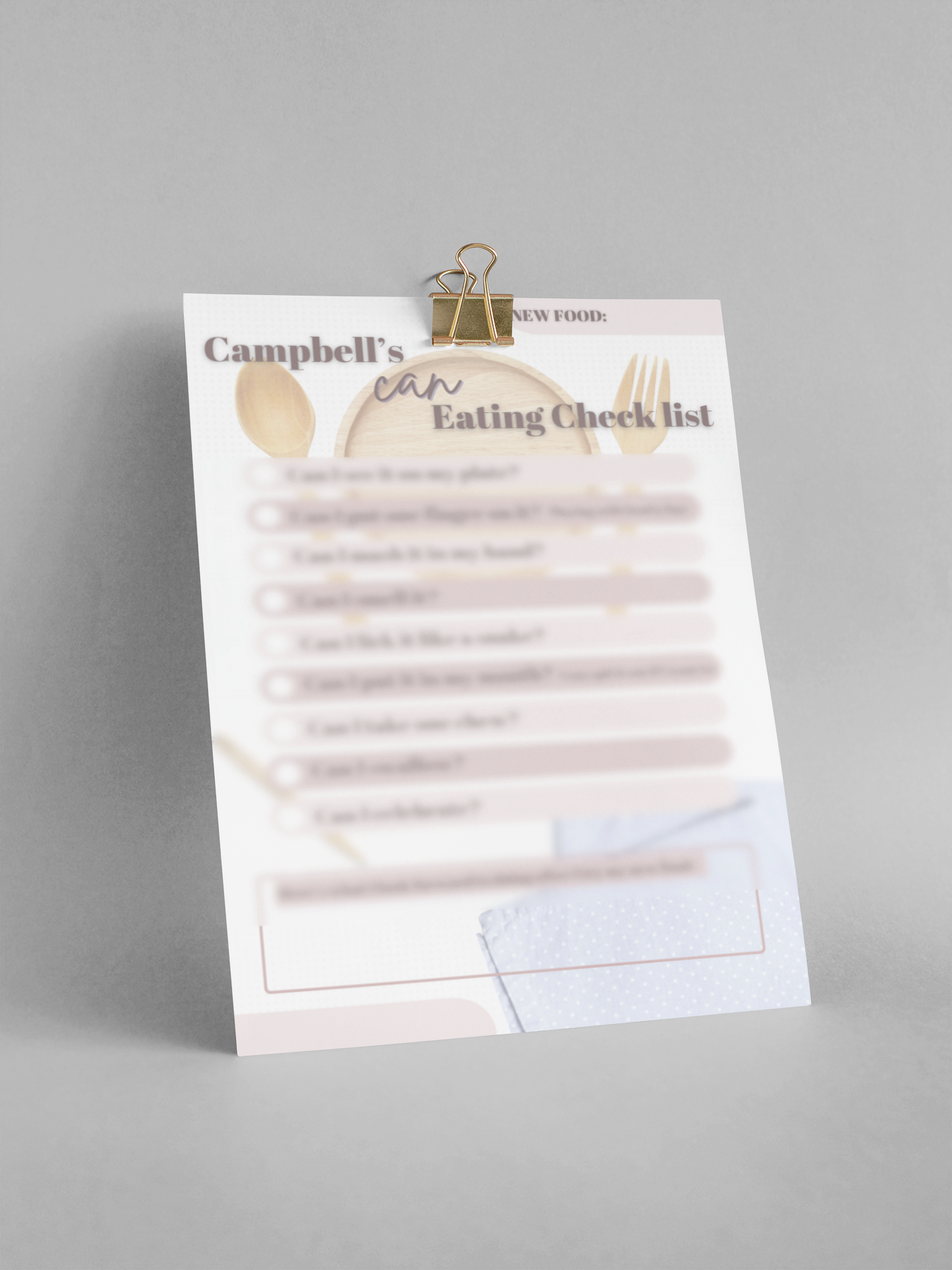 CAMPBELL'S CAN EATING CHECK LIST (Blush)